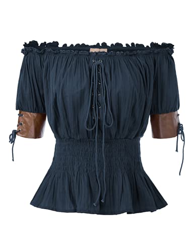 SCARLET DARKNESS Camiseta Vintage de Hombros Descubiertos con Cintura Elástica S SL3S20 2#