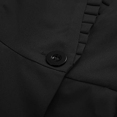 SCARLET DARKNESS Mujer Chaqueta Medieval con Cuello Plisado para Fiesta XL Negro