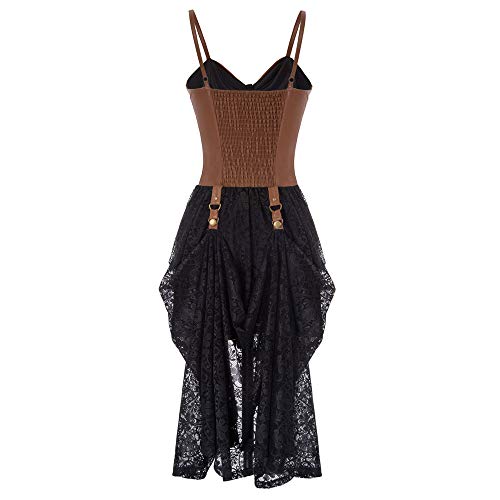 SCARLET DARKNESS Vestido elegante para mujer Vestidos de fiesta ajustados Vestido marrón para mujer Ceremonia Vestido victoriano para años Dama de honor XL SL88-2