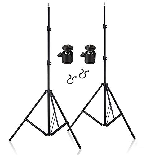 Selens 2X Soporte de Luz 203CM de Aleación de Aluminio con 2X Cabeza de Bola + 2X Clips de Arnés + Bolsa de Transporte Kit para HTC Vive VR Jugar Juegos Game Light Stand