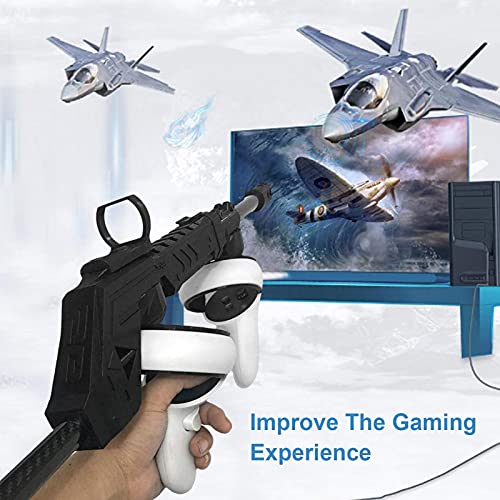 sfadf VR Magnetic Gu n Stock Game Grip - Bastón de agarre para mando Quest 2, accesorios para juegos de tiro y diferentes tipos de juegos de rol