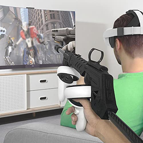 sfadf VR Magnetic Gu n Stock Game Grip - Bastón de agarre para mando Quest 2, accesorios para juegos de tiro y diferentes tipos de juegos de rol