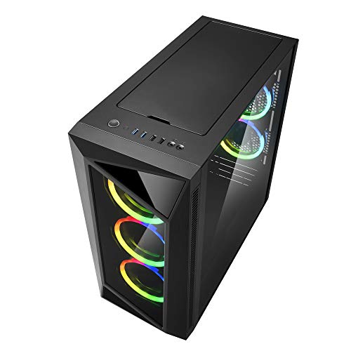 Sharkoon REV200 RGB - Caja de Ordenador, PC Gaming, Semitorre ATX, Negro