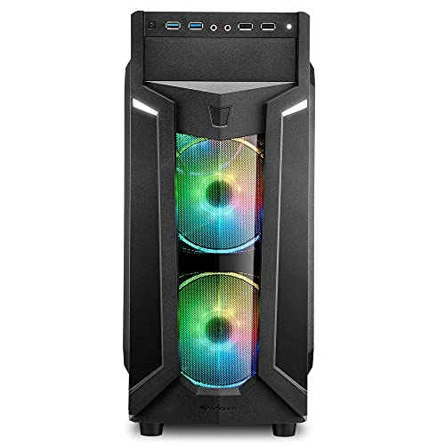 Sharkoon VG6-W RGB - Caja de Ordenador, PC Gaming, Semitorre ATX, Negro