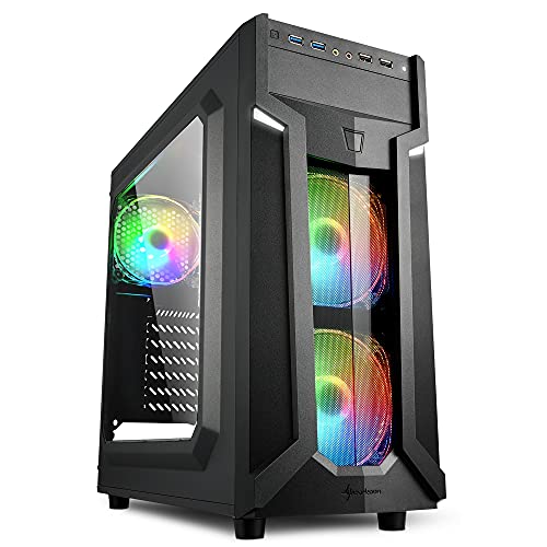 Sharkoon VG6-W RGB - Caja de Ordenador, PC Gaming, Semitorre ATX, Negro