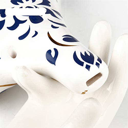 SHAXX TD-XB 12 Orificios C Key Ocarina Blanco/Amarillo con Flor Azul Instrumentos Musicales Elemento Chino Instrumento de Madera Flauta XB-TD (Color : Yellow Ocarina)