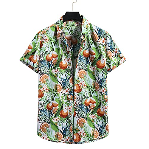 Shirt Hombre Verano Suelta Hombre Hawaiana Camisa Único Estampado Manga Corta Deportiva Camisa Botón Placket Playa Shirt Básica Correr Shirt Ocio Vacaciones Surf T-Shirt F-04 S