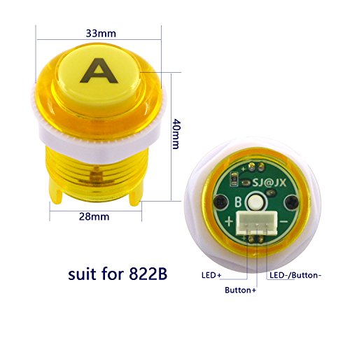 SJ@JX 2 Player LED Arcade Game DIY Kit Mechanical Keyboard Switch PC MAME Raspberry Pi LED Button Fighting Joystick Controller Zero delay USB Encoder Retropie