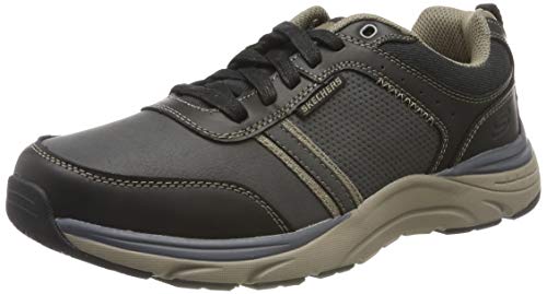 Skechers Sentinal-Lunder, Zapatillas Hombre, Negro (BLK Black Leather), 41 EU