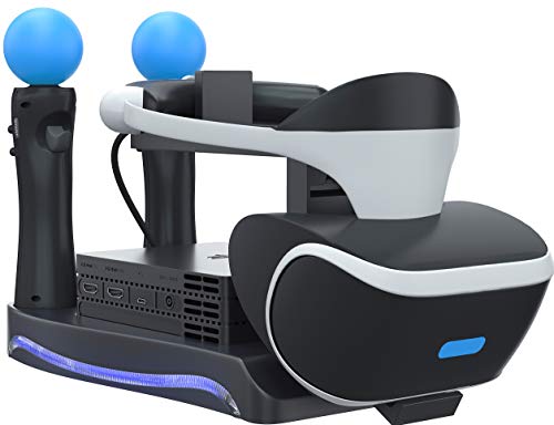 Skywin PSVR Soporte – Carga, exhibe y muestra tu PS4 VR Headset y procesador – Compatible con Playstation 4 PSVR – Showcase y Move Controller estación de carga