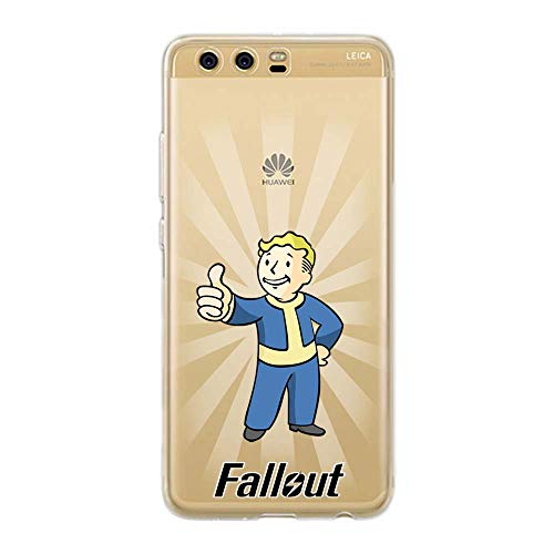 SLIDE P10Plus TPU Funda Gel Transparente Carcasa Case Bumper de Impactos y Anti-Arañazos Espalda Cover, Game Colección Collection, Fallout, Huawei P10 Plus