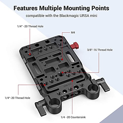 SMALLRIG V Mount Battery Plate Placa de Batería con 15mm LWS Rod Clamp - 3016