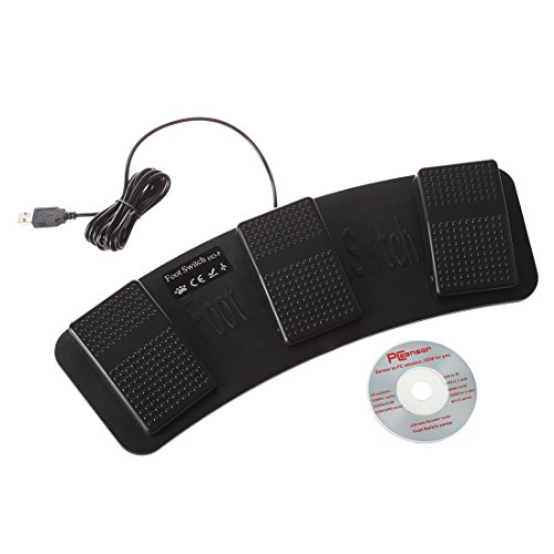 SODIAL(R) FS3-P USB Foot Triple Interruptor de Pedal de control del raton del teclado de PC del juego de plastico