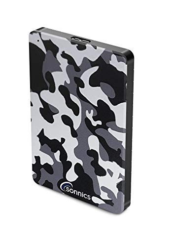 Sonnics 320 GB gris Camo disco duro externo USB 3.0 velocidad de transferencia súper rápida para uso con Windows PC, Apple Mac, Smart TV, Xbox One y PS4 edición especial