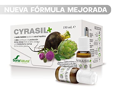 Soria Natural - CYRASIL PLUS - Depurativo - Mejora el funcionamiento del aparato digestivo y del riñón - 15 viales 150ml - Cardo mariano