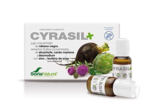 Soria Natural - CYRASIL PLUS - Depurativo - Mejora el funcionamiento del aparato digestivo y del riñón - 15 viales 150ml - Cardo mariano