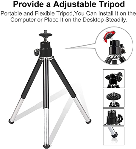 Spedal Webcam con trípode Full HD 1080P Webcam OBS Live Streaming Webcam PC con Micrófono Xbox Youtube Computer cámara para Skype Facebook y Twitch, PC Cámara Mac Compatible con Windows
