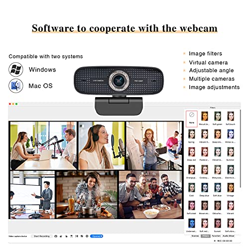 Spedal Webcam con trípode Full HD 1080P Webcam OBS Live Streaming Webcam PC con Micrófono Xbox Youtube Computer cámara para Skype Facebook y Twitch, PC Cámara Mac Compatible con Windows