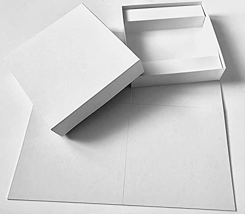 Spieltz Juego para manualidades: gran juego de tablero en blanco para pintar. Tablero de juego vacío (50 x 50 cm) + caja/caja + inserto, papel de lino blanco, fabricado en Europa (grande)
