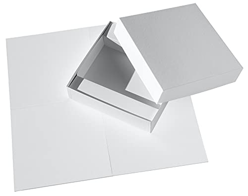 Spieltz Juego para manualidades: gran juego de tablero en blanco para pintar. Tablero de juego vacío (50 x 50 cm) + caja/caja + inserto, papel de lino blanco, fabricado en Europa (grande)