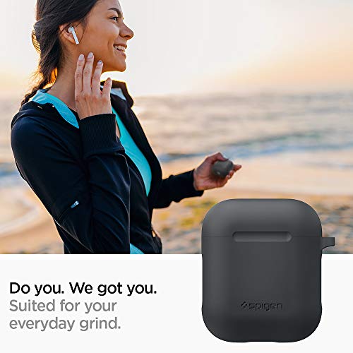 Spigen Silicone Fit Compatible con Apple Airpods 1&2 Funda [LED Frontal no Visible] - Carbón
