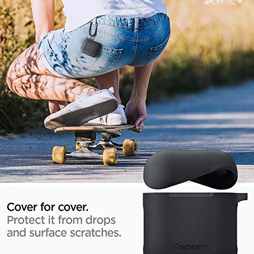 Spigen Silicone Fit Compatible con Apple Airpods 1&2 Funda [LED Frontal no Visible] - Carbón