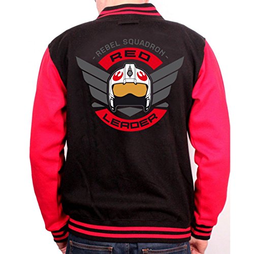 Star Wars Rogue One chaqueta de estilo universitario Jacke Red Leader negro - S