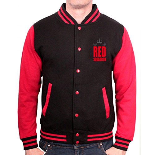 Star Wars Rogue One chaqueta de estilo universitario Jacke Red Leader negro - S