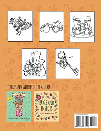 STEAMPUNK ELEMENTS COLORING BOOK FOR ALL AGE : 35 Coloring pages about the fantasy steam industrial world, ideal for creative and relaxing activity at ... Animals, Vintage Fashion, Futuristic