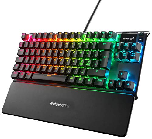 SteelSeries Apex 7 TKL Compacto Teclado mecánico para gaming, Smart Display OLED, Retroiluminación LED RGB Interruptores rojo Teclado nórdica QWERTY