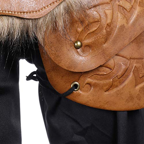 STOBOK Armadura de Hombro Cosplay Pu Cuero Clásico Traje de Vikingo Hombres Hombreras Guerreros Cubierta de Hombro para Fiesta de Cosplay (Izquierda)