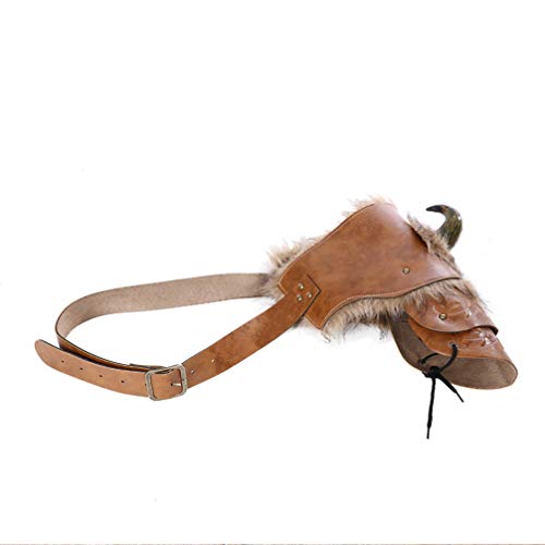 STOBOK Armadura de Hombro Cosplay Pu Cuero Clásico Traje de Vikingo Hombres Hombreras Guerreros Cubierta de Hombro para Fiesta de Cosplay (Izquierda)