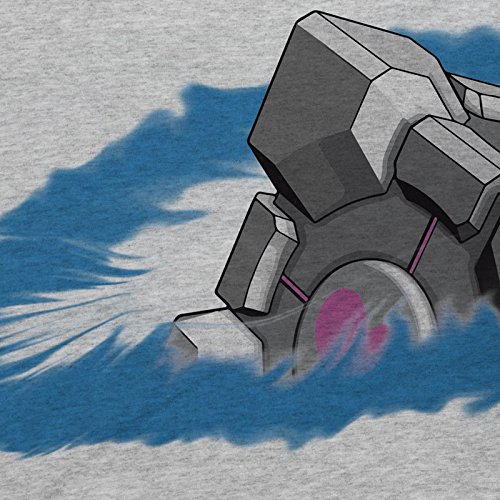 style3 Companion Cube Camiseta para Hombre T-Shirt, Talla:L;Color:Gris Brezo