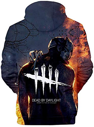 Sudadera con Capucha de Bolsillo Impresa a Color para Hombre y Mujer en 3D (Dead by Daylight Survival Horror Game) Sudadera Casual para Adultos Suéter para niños