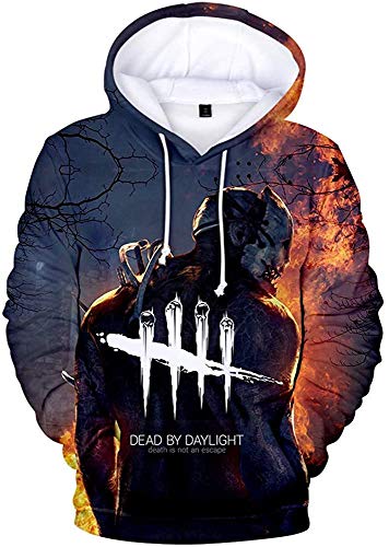 Sudadera con Capucha de Bolsillo Impresa a Color para Hombre y Mujer en 3D (Dead by Daylight Survival Horror Game) Sudadera Casual para Adultos Suéter para niños