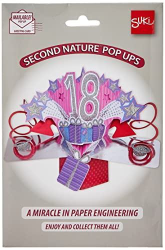 Suki Gifts International Tarjeta de cumpleaños 18 Pop Up, Multicolor.