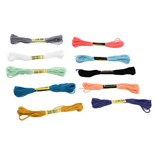 Suministros de Costura, Kits de Bordado Coloridos, Juego de Hilos de Bordado, Herramienta, Bolígrafo de Bordado, Punzón, Aguja, Kits de Bordado para Clubes, para el Aula