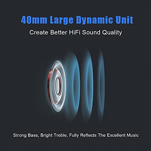 SUN JUNWEI Auriculares inalámbricos Plegables de Audio Bluetooth Auriculares estéreo Micrófono Incorporado con Radio FM Micro SD para teléfono, PC, Tableta, Trabajo, PC,Black Gold