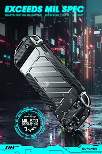SUPCASE Funad para Nintendo Switch OLED Modelo 2021 [Unicorn Beetle Pro] 360°Protección Rígida Robusta Antigravedad Parachoques Antichoque Carcasa (Negro Transparente)