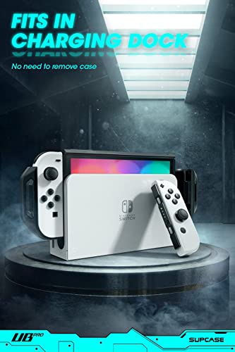 SUPCASE Funad para Nintendo Switch OLED Modelo 2021 [Unicorn Beetle Pro] 360°Protección Rígida Robusta Antigravedad Parachoques Antichoque Carcasa (Negro Transparente)