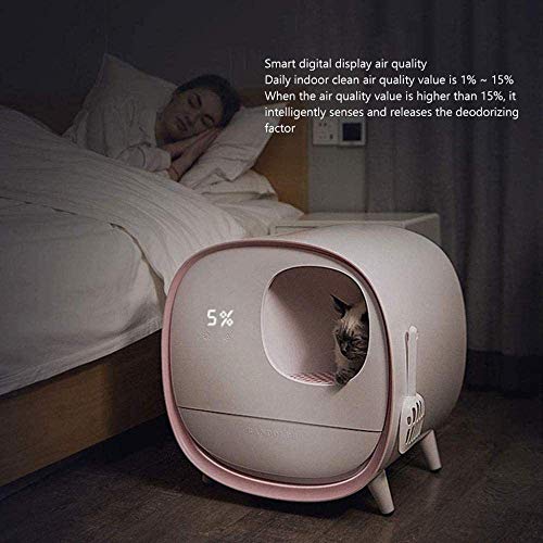 SXZZ Inteligente Automático Arenero Gatos, Inodoro Automático para Gatos, Inducción Limpieza Rotativa Cat Robot Litter Caja De Arena Autolimpiante,Azul