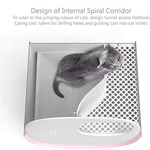 SXZZ Inteligente Automático Arenero Gatos, Inodoro Automático para Gatos, Inducción Limpieza Rotativa Cat Robot Litter Caja De Arena Autolimpiante,Azul