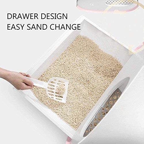 SXZZ Inteligente Automático Arenero Gatos, Inodoro Automático para Gatos, Inducción Limpieza Rotativa Cat Robot Litter Caja De Arena Autolimpiante,Azul