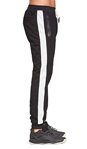 Tansozer Pantalon Chandal Hombre Jogger Hombre Pantalon Deporte Hombre Algodon Tenis Jogging Pantalon Running Deportivo Hombre Slim Fit Sweatpants Negro S
