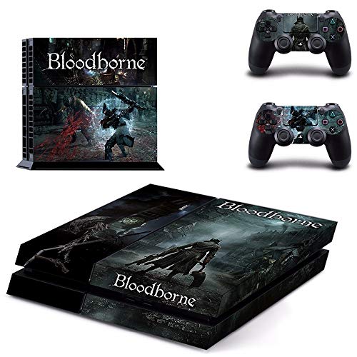 TAOSENG Juego Bloodborne Ps4 Pegatina de Piel para Playstation 4 para Consola Dualshock 4 y 2 Controladores Ps4 Pegatina de Piel de Vinilo