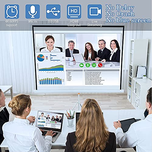 Tarjeta de captura, HDMI a USB Audio Video Capture Card con Type-C a USB 3.0, 4K HD 1080p 30fps Grabber Video Grabber Game Tarjeta de captura HDMI para transmisión en vivo/transmisiones