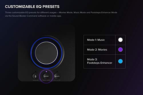 Tarjeta USB DAC y Amp discreta externa Creative Sound Blaster X3 de alta resolución 7.1 con Super X-Fi para PC y Mac
