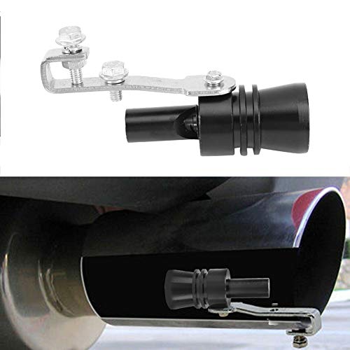 Terisass Turbo Whistle Aleación de aluminio Coche Vehículo Tubo de escape Silbato Automóvil Modificado Turbo Sonido Cola Garganta Silbato(Negro)