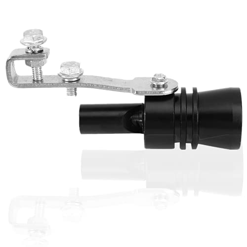 Terisass Turbo Whistle Aleación de aluminio Coche Vehículo Tubo de escape Silbato Automóvil Modificado Turbo Sonido Cola Garganta Silbato(Negro)