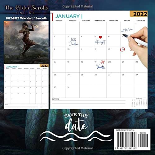 The Elder Scrolls Online: OFFICIAL 2022 Calendar - Video Game calendar 2022 - The Elder Scrolls Online -18 monthly 2022-2023 Calendar - Planner ... games Kalendar Calendario Calendrier). 5
